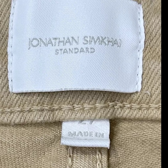 JONATHAN SIMKHAI STANDARD River High Rise Straight Leg Distressed Jeans Tan 29 - Picture 6 of 9